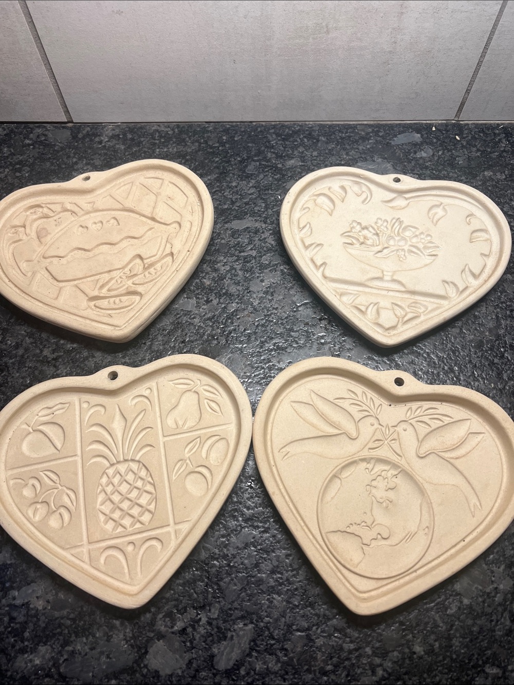 Pampered Chef Vintage Retired Heart cookie molds. Look new. 1998-2002 series